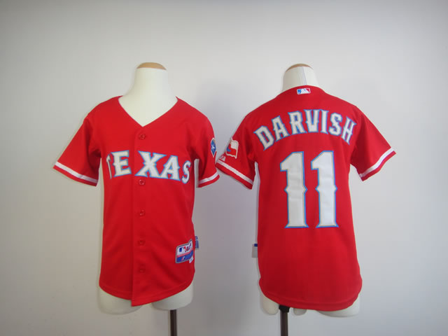 Youth Texas Rangers 11 Darvish Red MLB Jerseys